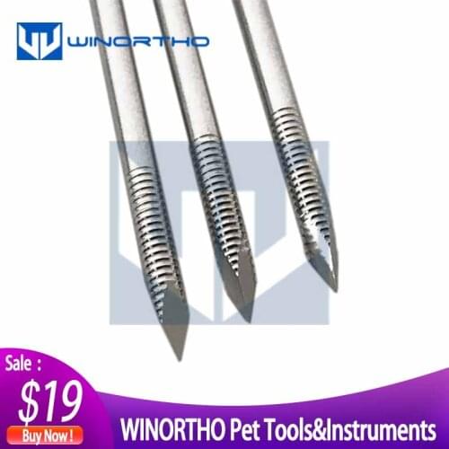 Kirschner Wires 15mm threaded trocar point on both ends pet surgical tools and veterinary orthopedic instruments
