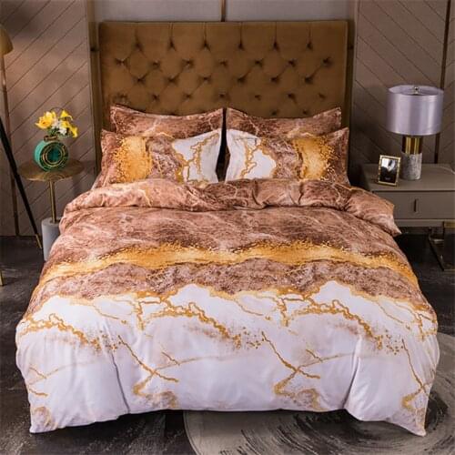 Marble Printing Bedding Set Comefortable Quilt Cover And Pillowcase European Style Full Size Single Double Bed Home Bedding