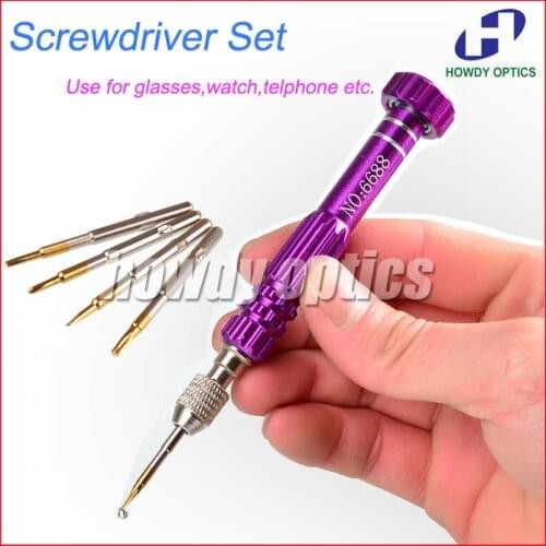 Free Shipping colorful multi-function screwdriver 5 pcs screw bits a kit glasses clock watch mobile phone repairing tool