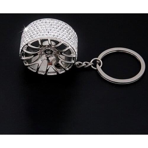 2019New Style Car Keychain Creative Diamond Alloy Keychain Car Wheel Key Rings Holiday Gift Car Styling Car Decoration CFKoo1