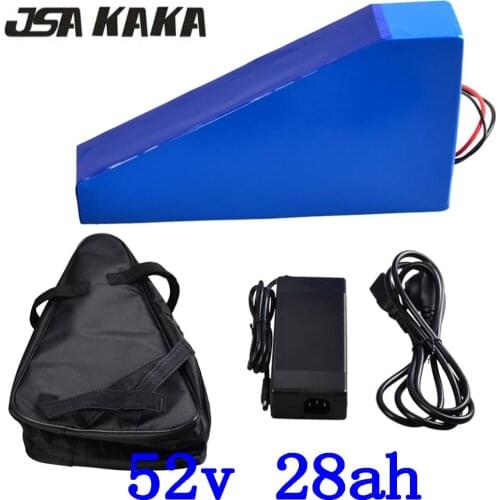 52V 1000W 1500W triangle lithium battery 52v 28ah lithium battery 52v 28ah electric bike battery use samsung 35E cell with bag