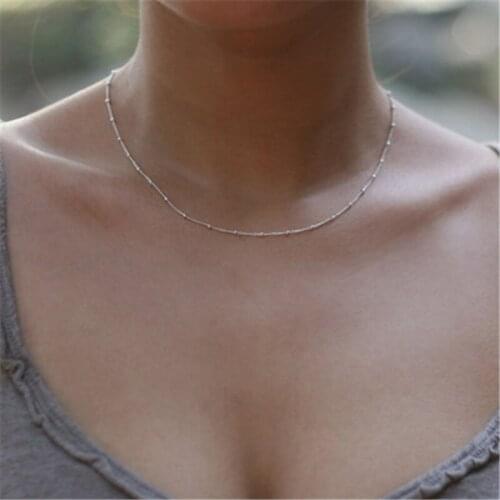 Trendy Fashion Gold Sliver Color Simple Choker Necklace Woman Luxury Collar Pendants Necklaces Summer Beach New GIFTS