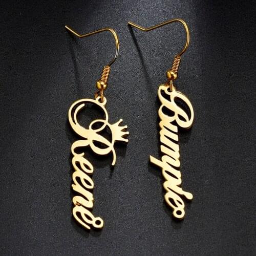 Fashion Name Custom Dangle Earrings For Women Personalized Geometric Gold Hanging Drop Modern Earring Studs Jewelry Gifts