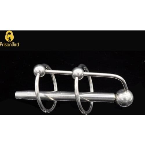 Male Sex Training Stainless Steel Urethra Catheter with 2size Cock Ring,Penis Urinary Plug,Sex Toy,Urethra Stimulate DilatorA013