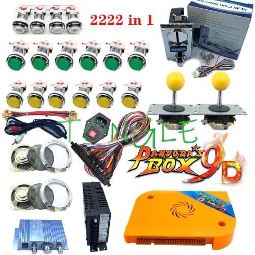 2222 in 1 DIY Kit Pandora Box Board Game Game Joystick Harness Coin Acceptor for Bartop Retro Arcade Game Cabinet Machine 3P 4P