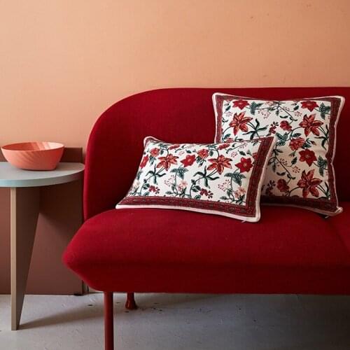 Throw Pillow Cover Square 18x18Europe Creative Retro Cute Denmark Northern Decorative Pillowcase Home Decor Cushion Case Flower