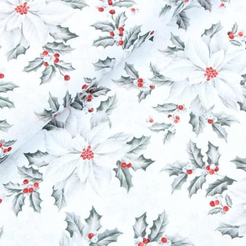 Half Yard Plain Cotton Fabric With Christmas Wind Print Handmade DIY Garment Dress Children Cloth CR-597