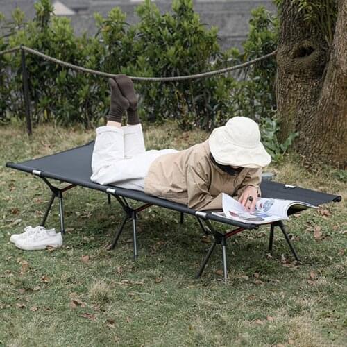Portable Foldable Camping Cot Single Person Folding Bed 330LB Bearing Weight Compact For Hiking Backpacking Picnic Camping