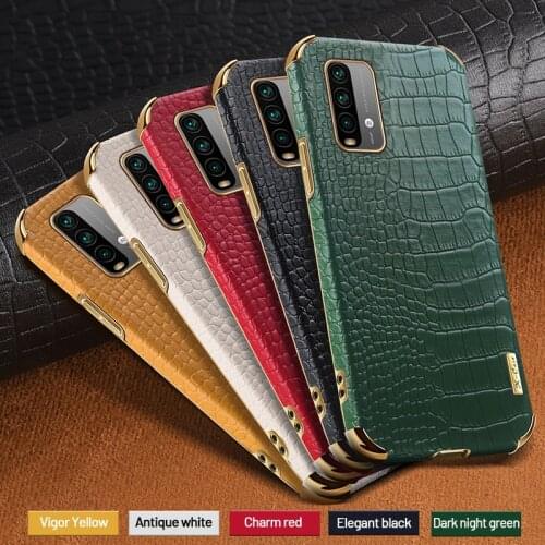 Luxury Crocodile Pattern Leather Phone Case For Xiaomi Redmi Note 10 9S 9 8 Pro Mi 11 10 9 T Lite Ultra-thin Plating Cover