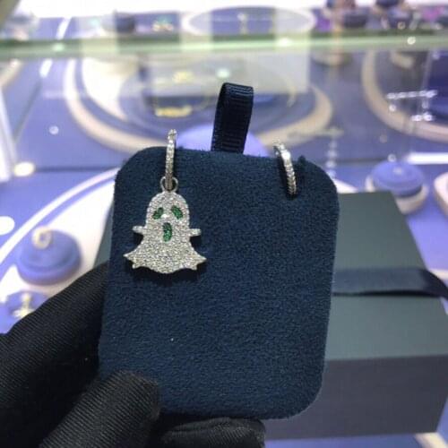 UMGODLY Luxury Brand Ghost Robot Earrings White Micro Cubic Zircon CZ Skull Earrings Women Fashion Jewelry Gift