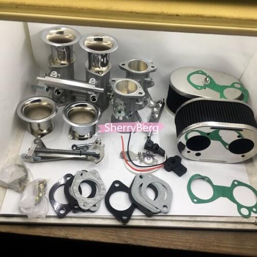 SherryBerg set of 42dcoe 42 dcoe 42mm Twin Throttle Bodies+TPS+air horns+air filter+linkage FOR Weber/Dellorto/Solex DCOE/DHLA