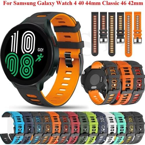 20 22mm Straps For Samsung Galaxy Watch4 Classic 46 42mm Smartwatch Silicone Sport Bracelet Active 2/Watch 4 44 40mm Watchband