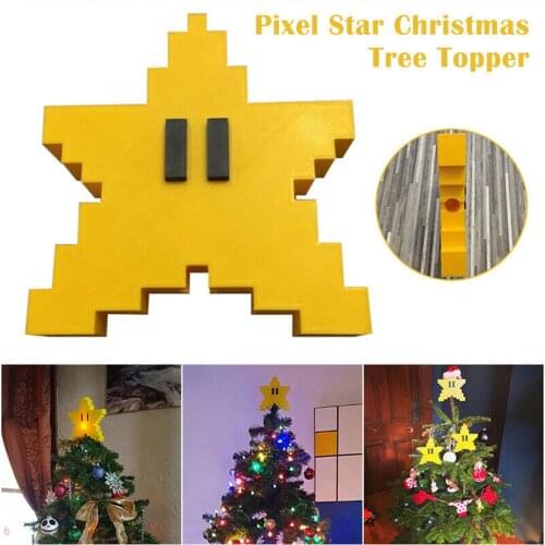 Christmas Tree Topper 3D Star Treetop Decor Cute 3D Star Shape Ornament Christmas Tree Top Hat Christmas Tree Decor