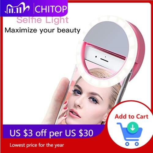 Universal Beauty Selfie Ring Flash Fill Light Clip With 36 Led Portable Phone Selfie For iPhone Lg Lens Camera Photography Live