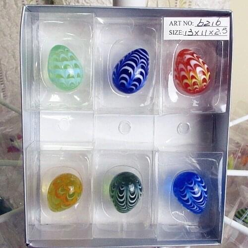 Wholesale manufacturers hand blown glass ornaments Home Furnishing Easter egg model sculpture garden landscape egg accessories