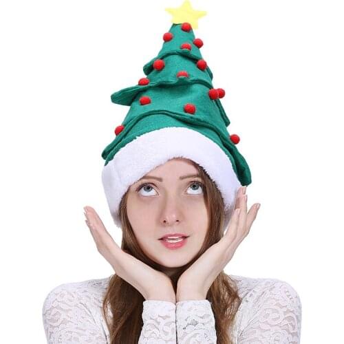 Green Non Woven Christmas Tree Christmas Hat Adult Felt Christmas Hat Multi Layer Christmas Tree Christmas Hat