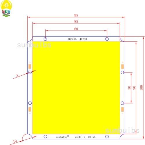 10PCS/lot Square Ultra Bright 50W COB LED panel Light Lamp 100*95mm Warm Cold White DC 12V Bulb for outdoor lamp