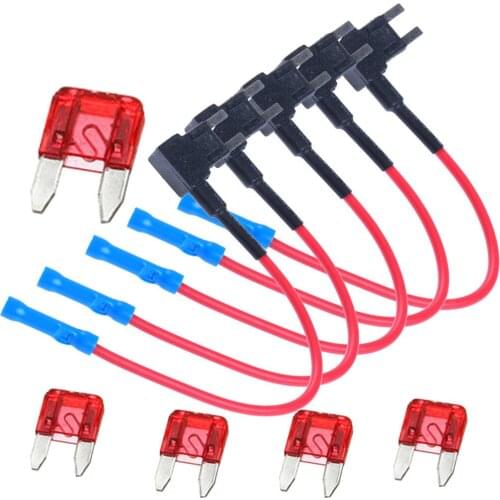 12V 5pcs Fuse Holder Standard Car Fuse Add A Circuit Mini Blade Fuse Splice Holder ATM APM Piggy Back Fuses Tap Blade Auto 2019