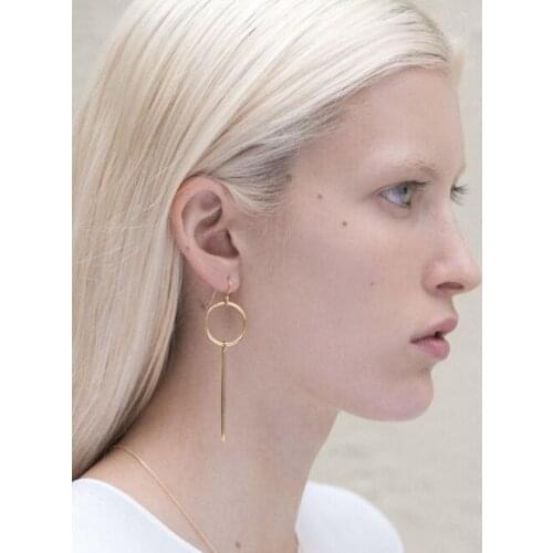 2021 New Fashion Summer Style Gold Color Punk Long Nail Drop Earrings For Women Simple Earrings Jewelry Girl Gift