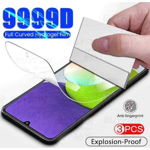 3PCS 9999D Curved Hydrogel Film Sumsung A22 4G Screen Protectors Not Glass For Samsung Galaxy A22 A 22 2021 4G SM-A225F/DS 6.4