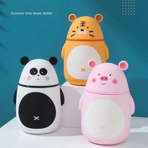 300ml Creative Kawaii Panda Cute Cartoon Children Glass Cup Mini Funny Expression Glass Yellow Broken Egg Shape Leisure Bottle