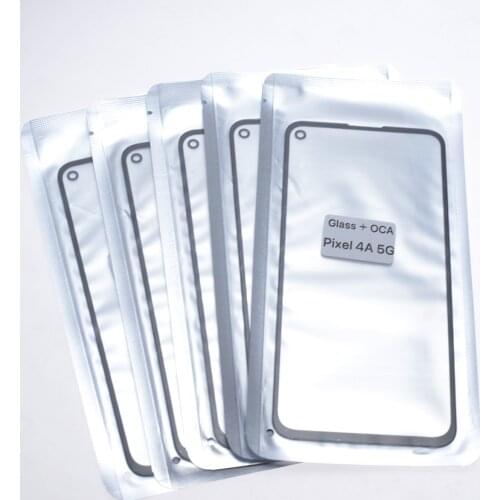 5PCS Front Glass With OCA Film Laminated For Google Pixel 5 4 4XL 3A XL 3XL 4A 5G LCD Touch Panel Glass Lens Spare