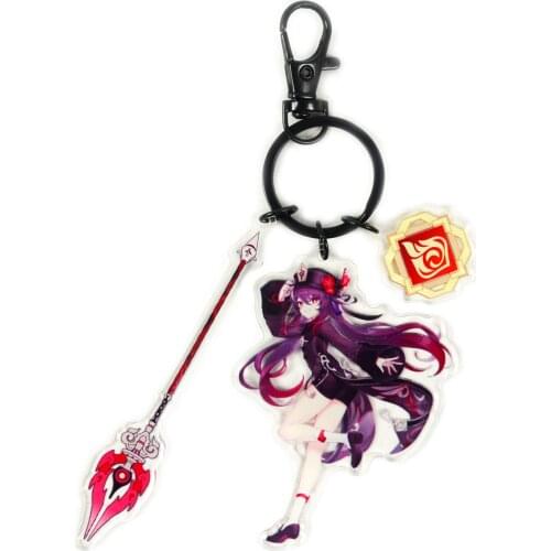 Anime Genshin Impact Acrylic Decoration Pendant Hu-Tao Jean-Gunnhildr Keqing Klee Morax QiQi Cute Cartoon Keychain