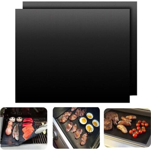 Non-stick BBQ Grill Mat 40 * 50cm Baking Mat Cooking Grilling Sheet Heat Resistance Easily Cleaned Kitchen Tools