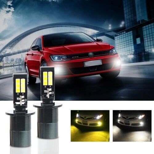 Car LED Headlights Automobile Fog Lamp Truck Headlamps Bulbs Two-color Automobile Work Lights Car Fog Bulbs Accessories
