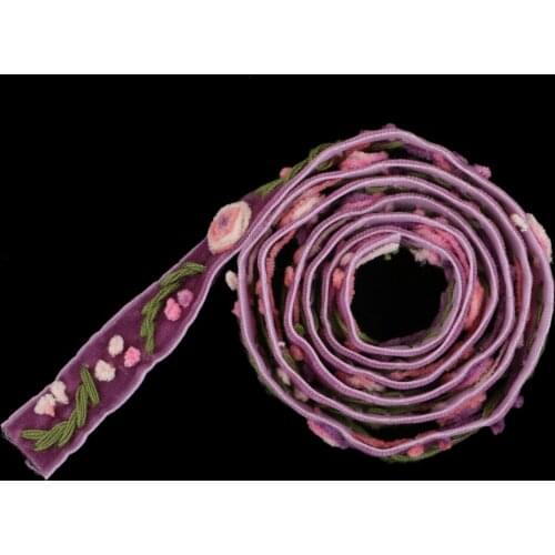 1 Yard Velvet Flower Ribbon Trim Lace Border Lace Trim Lace Ribbon Decorative Ribbon Lace Trim