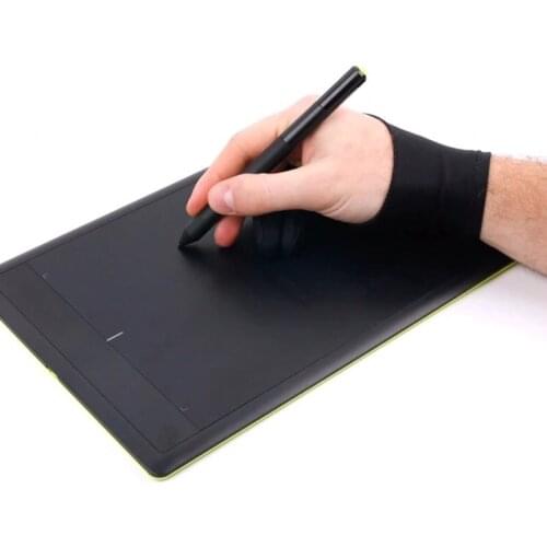 Black 2 Finger Anti-fouling Glove for Right and Left Hand Artist Drawing for Any Graphics Drawing Tablet