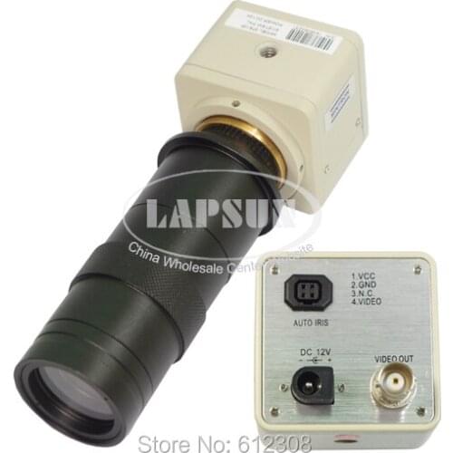 420 TVL 1/3" CCD Digital Industry Microscope Camera + Lens Set CS & C-Mount Lens Support BNC Color Video Output F PCB Soldering