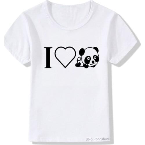 I Love Pandas Bamboo Milk Tea Kawaii Animal Print Kids Boys T Shirt Children Clothes Harajuku T Shirts Lovely Cute Funny T-Shirt