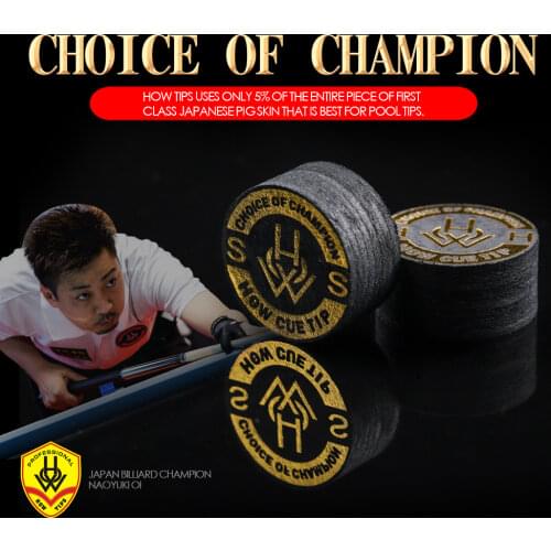 HOW Official Store Pool Cue Tip HOW Nine Ball 14mm Tip Black 8 Professional Tip Billiard Stick Tip Billiard 8 Layers of Pig Skin