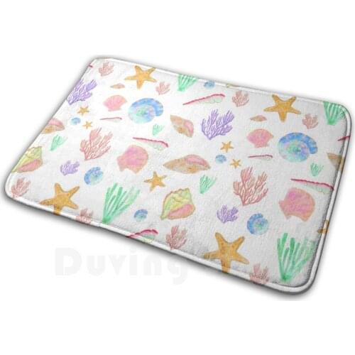 Pretty Watercolor Seashells Sticker Pack - Beach Vibes Mat Rug Carpet Anti-Slip Floor Mats Bedroom Sea Shell Seashells
