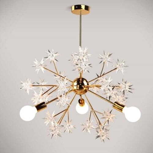 Creative fireworks pendant lights luxury modern pendant lamp gold unique design for bedroom nordic loft LED acrylic lighting E27