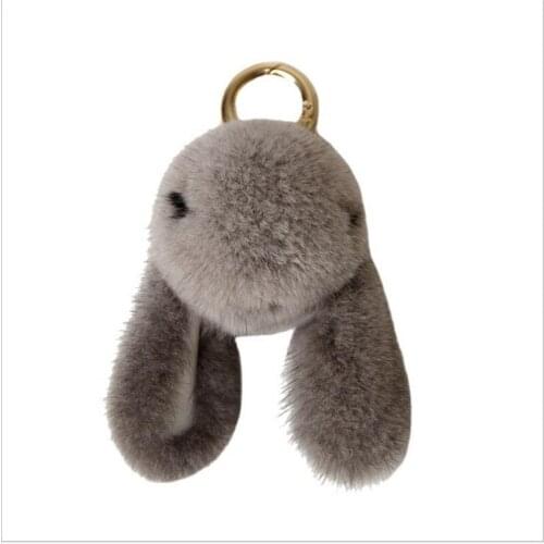 Fashon Genuine Mink Fur Keychain Plush Bunny Key Pendants Bag Car Key Ring Brand Accessories Dropshipping