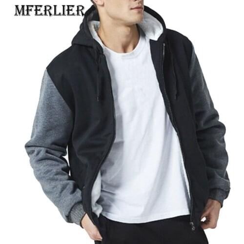 MFERLIER Autumn Winter Fleece hoodie men 5XL 6XL 7XL 8XL Plus size Bust 157cm Casual hoodies 4 colors
