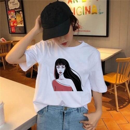 Oversize Summer Women T Shirt Short Sleeve O Neck Tshirts Kawaii Korean Fashion Harajuku Aesthetic Tees Female Top White Tshirt
