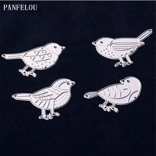 PANFELOU Metal craft Four bird paper die cutting dies for Scrapbooking/DIY Easter wedding Halloween cards