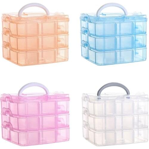 Portable Jewelry Box Removable Grid CaseJ ewelry Storage Rings Necklaces Display F3MD