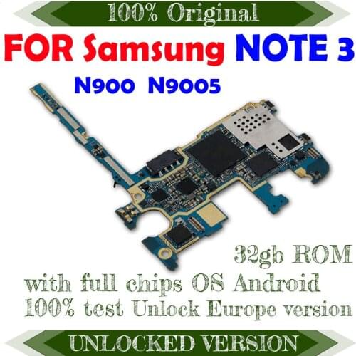 For Samsung Galaxy NOTE 3 N900 N9005 32GB original motherboard Europe version unlocked mainboard full function Logic board