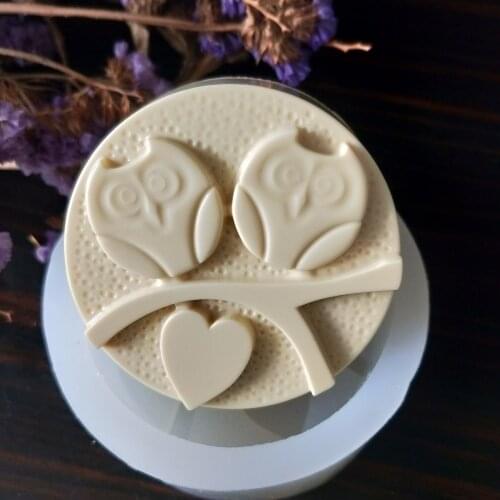 DW0158 PRZY Silicone Mold Round Soap Molds Gypsum Chocolate Candle Candy Mold Love Heart Tree Clay Resin Couple Owl Moulds