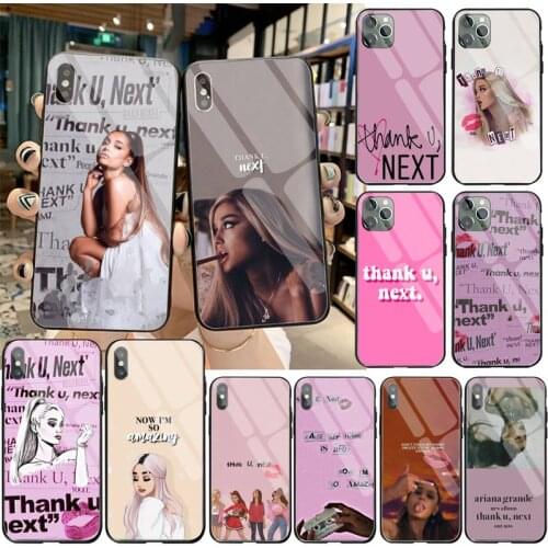 Thank U Next Soft Silicone TPU Phone Cover Tempered Glass For iPhone 11 Pro XR XS MAX 8 X 7 6S 6 Plus SE 2020 case