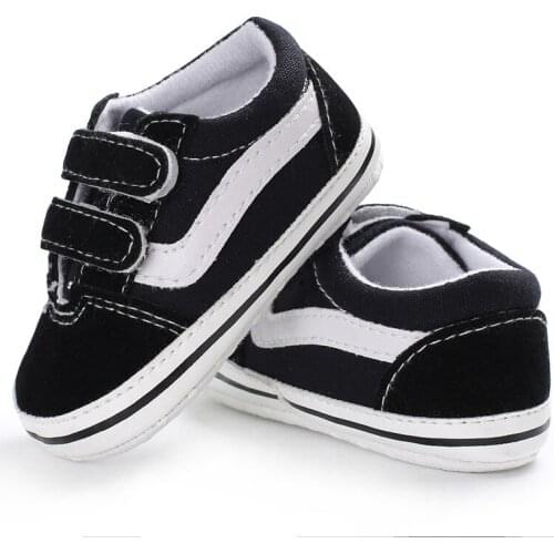 Toddler Baby Boy Sports Casual Shoes Prewalkers Anti-slip Soft Shoes Canvas Sneakers Trainers Black