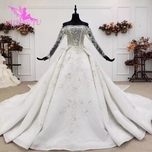 AIJINGYU Couture Wedding Dresses Gowns Indonesia 3D Contemporary Where Can I Buy A Gown Real Photo