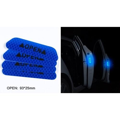 4 Pcs Car Door Safety Warning Reflective Stickers OPEN Sticker For Chrysler Aspen Pacifica PT Cruiser Sebring Town Country