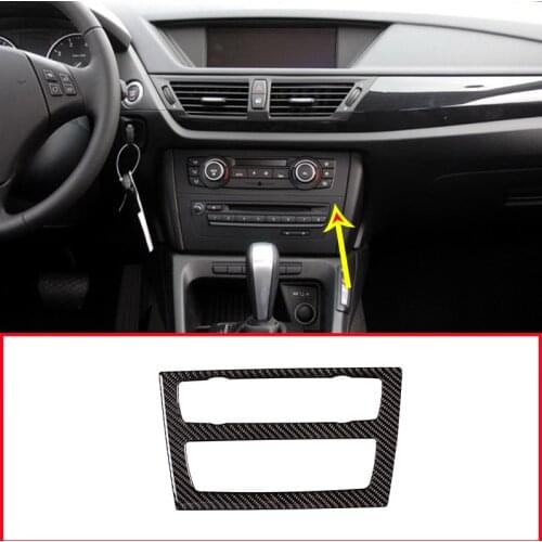 Carbon Fiber For BMW X1 E84 2011-2015 Car Center Console CD Decoration Frame Trim Accessories
