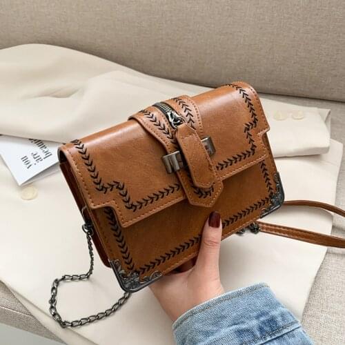 VintageChain Brand Designer PU Leather Crossbody Bags For Women Zipper Simple Fashion Shoulder Bag Lady Luxury Small Handbags