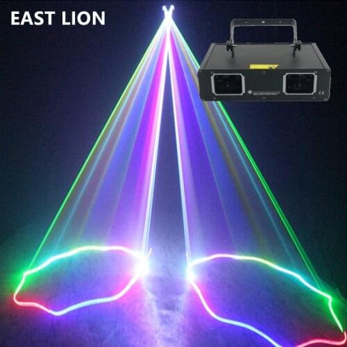 Wonderful 2 Lens RGB Beam DJ Bar Lazer Lights Games Lamps Krypton Laser Disco Party Stage Strobe Light Projector Bulb Colored